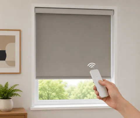 our beautiful motorised blind measured and fitted in Bristol
